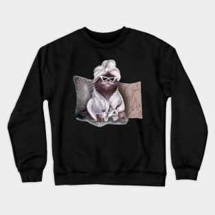 Cozy Cat In A Bathrobe Crewneck Sweatshirt